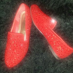 Red sparkly shoes